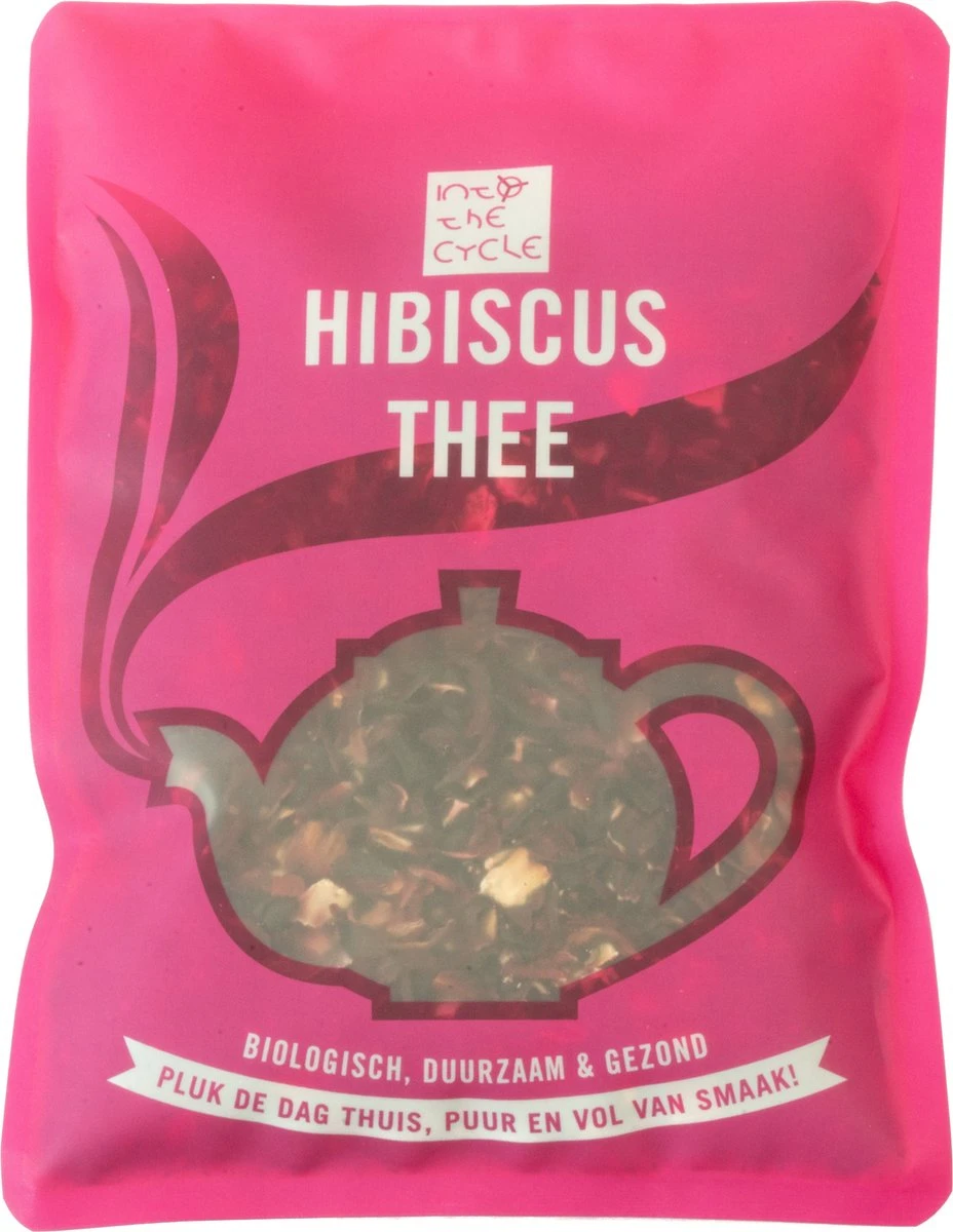 Into The Cycle Kruidenthee - Hibiscus Thee Biologisch - Losse Thee - 100 Gram Zak 1 Into The Cycle Kruidenthee - Hibiscus Thee Biologisch - Losse Thee - 100 Gram Zak