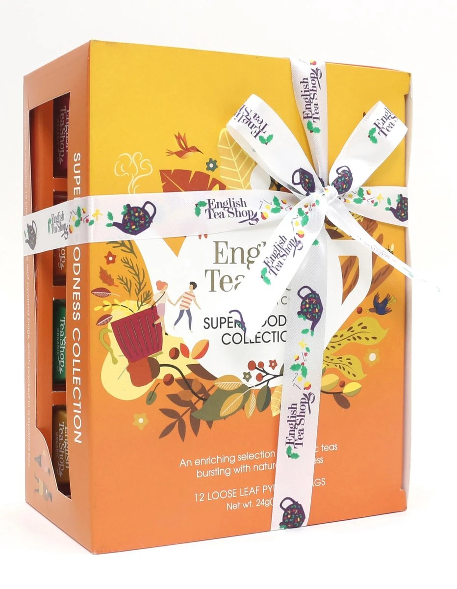 Biologisch Theegeschenk – Super Goodness Tea Collectie - Thee Cadeau - Thee Geschenkset - Cadeaupakket - 12 Piramidezakjes – 6 Verschillende Theesmaken 1 Biologisch Theegeschenk – Super Goodness Tea Collectie - Thee Cadeau - Thee Geschenkset - Cadeaupakket - 12 Piramidezakjes – 6 Verschillende Theesmaken