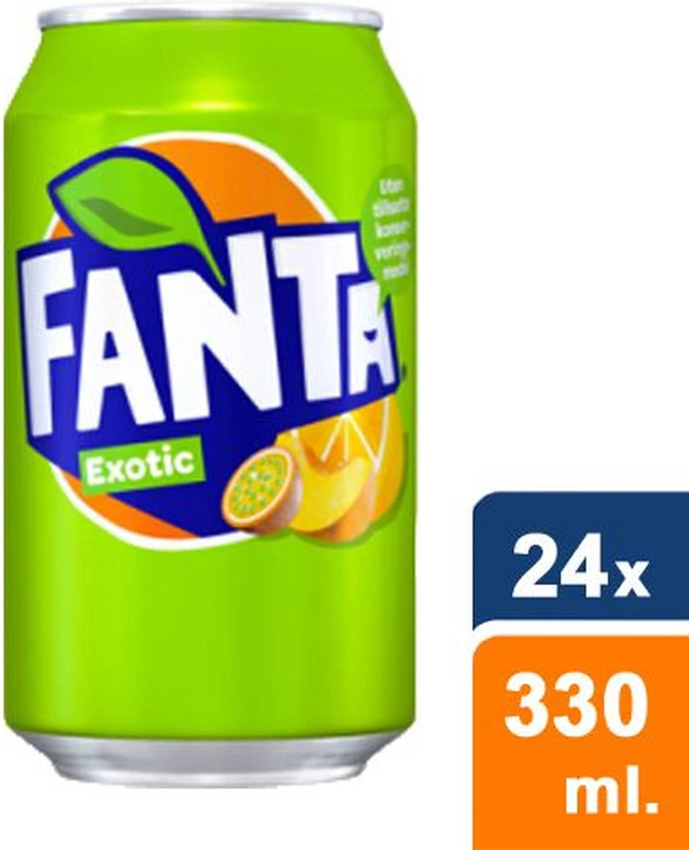 Fanta Exotic Blikjes 33cl Tray 24 Stuks Frisdrank 4 Fanta Exotic Blikjes 33cl Tray 24 Stuks Frisdrank - Afbeelding 4